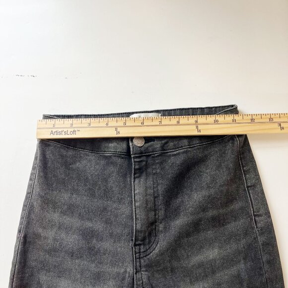 By Together Black Denim High Rise Flare Bell Bottom Jeans Boho Hippie Size Small - Picture 7 of 7